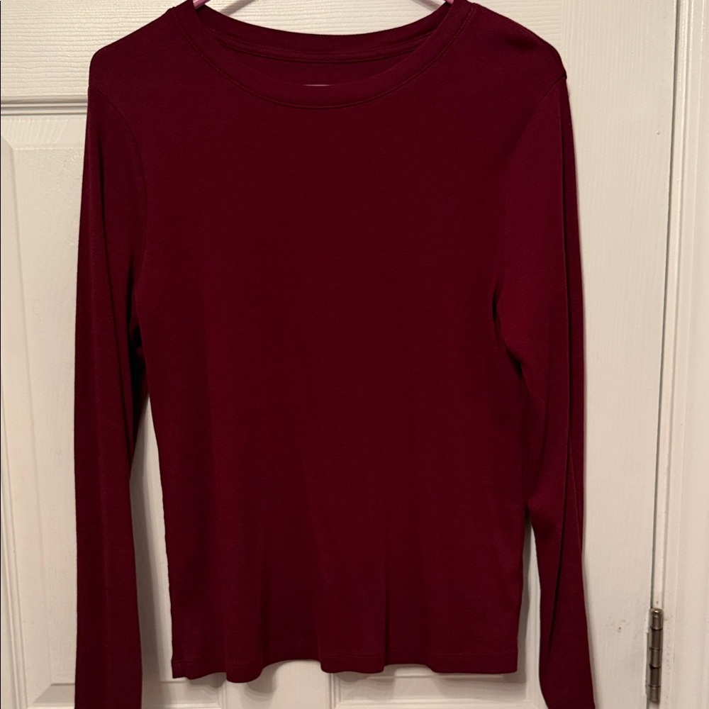 Women's Burgundy Long Sleeve Top